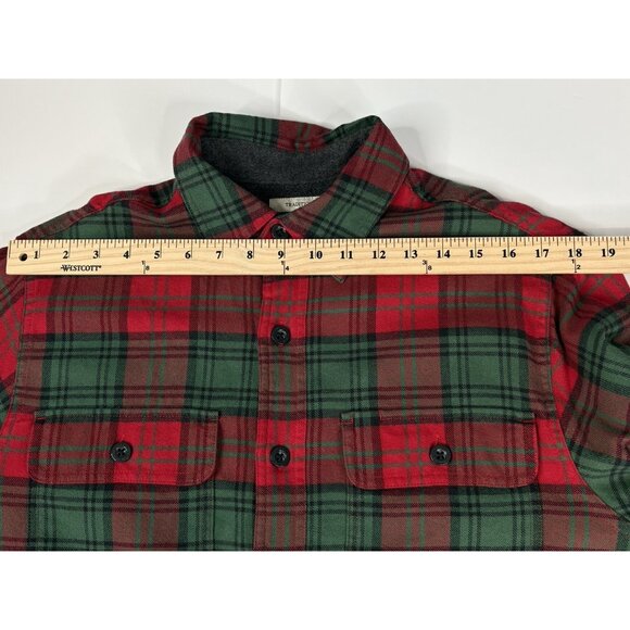 LL Bean Fleece Lined Flannel Shirt Men’s Small Reg Traditional Fit Red Plaid - Picture 14 of 15